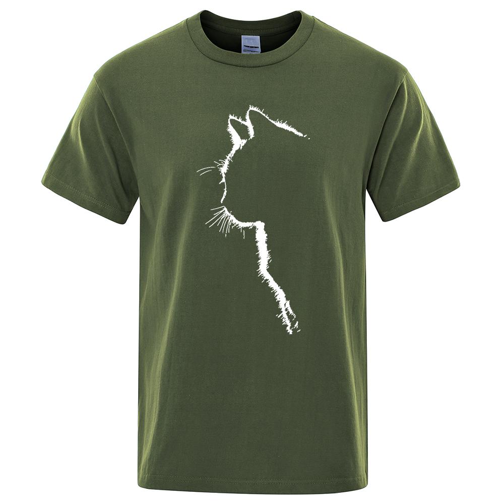 Kukebang Katoenen T-shirts voor heren Bedrukte coole kattendieren T-shirts Zomer T-shirt met korte mouwen Heren Hiphop Streetwear Tops T-shirts Grappig S