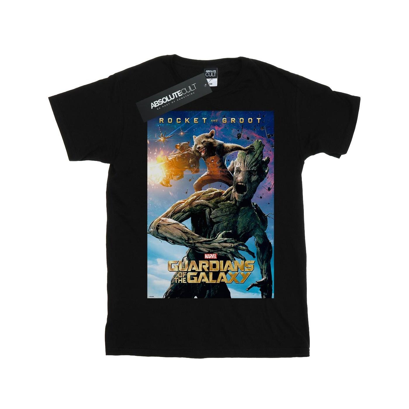 Marvel Heren Guardians of the Galaxy Rocket en Groot Poster T-shirt S