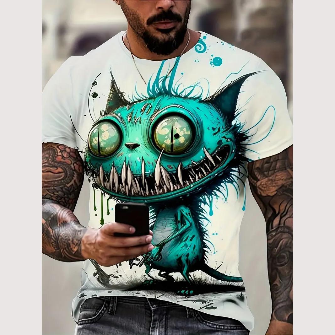 TIP723 Zomer heren T-shirt Street Casual korte mouw Cartoon 3D print Grappige dieren T-shirts Mode Streetwear Herenkleding 150