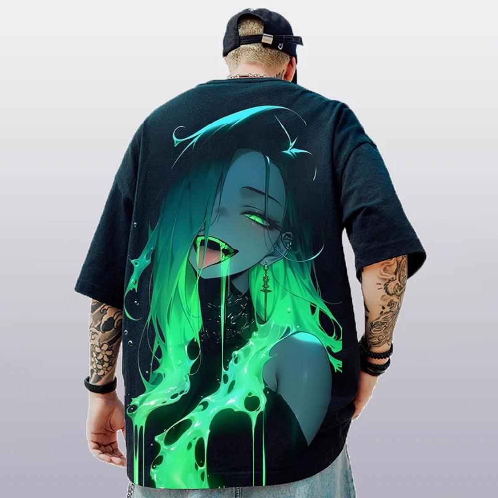 ETST WENDY 005 3D Anime Karakter Print Heren T-shirt 2024 Nieuw Oversized Korte Mouw T-shirt Voor Heren Street Hip-Hop Tee Top Snel Drogende T-shirts XL