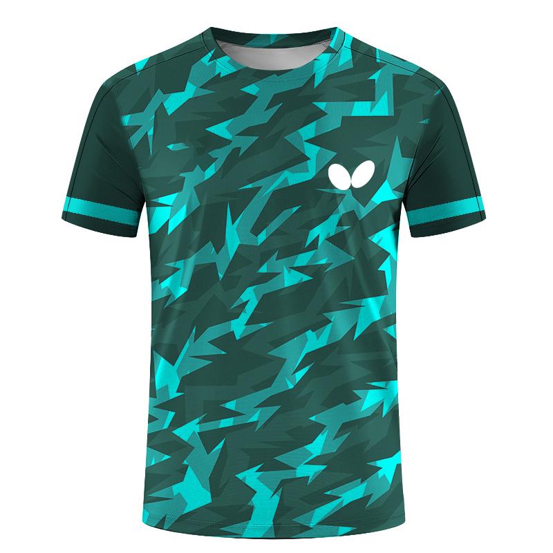 Bobby3 Zomer Heren Tafeltennis T-shirts Snel Droog Korte Mouw Tops Fitness Hardloopshirt Ademend Casual Sportkleding 2XL