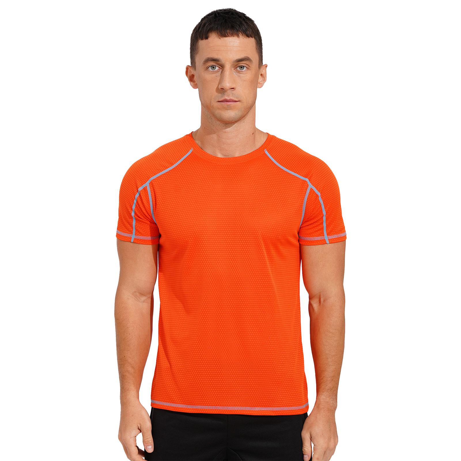 ZDHoor Heren zomershirts met korte mouwen Tops, sneldrogend, effen kleur, atletische sporttops 7XL