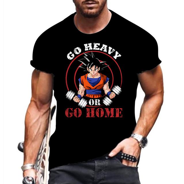 Baibao QIQI Z High Street Vegeta Grappige T-shirts Goku Gym T-shirt Man Y2k Kleding Harajuku Stijl Anime Zomer 3D Print Streetwear XL