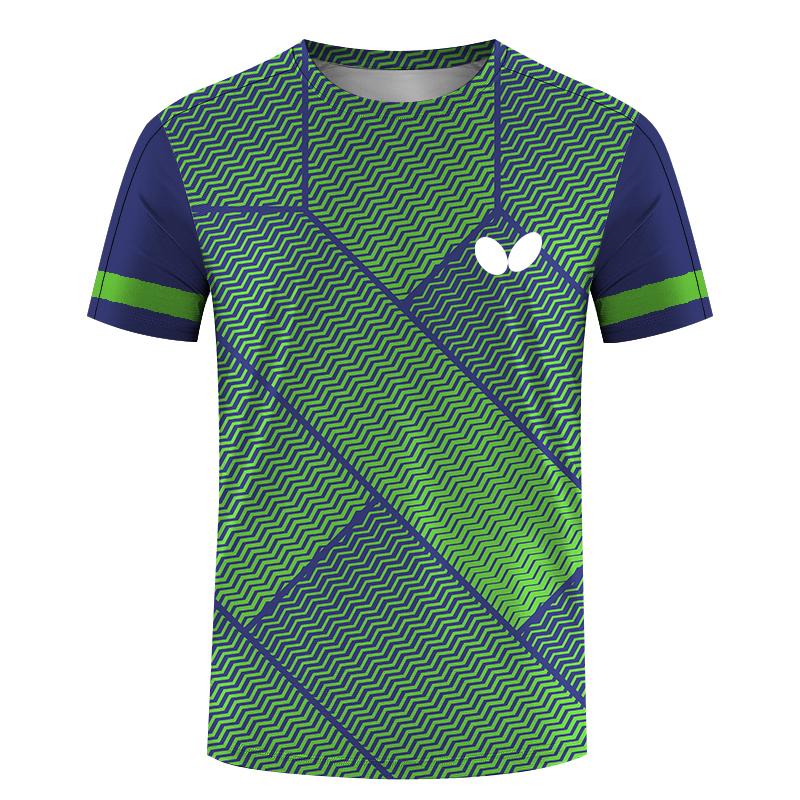 Bobby3 Zomer Heren Tafeltennis T-shirts Snel Droog Korte Mouw Tops Fitness Hardloopshirt Ademend Casual Sportkleding 3XL