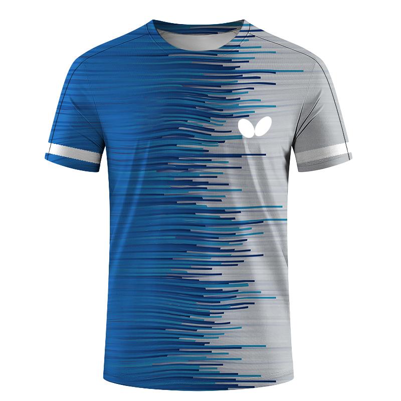 Bobby3 Zomer Heren Tafeltennis T-shirts Snel Droog Korte Mouw Tops Fitness Hardloopshirt Ademend Casual Sportkleding 2XL