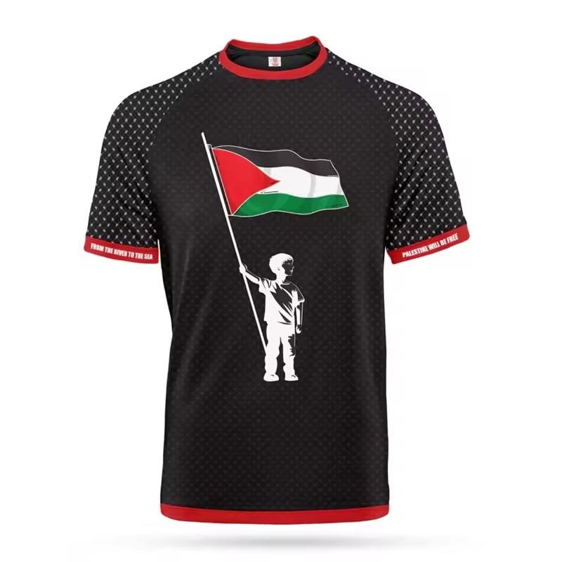 ForYourBeauty Heren Palestijnse Vlag Jersey T-shirt Ademend 3D-print S