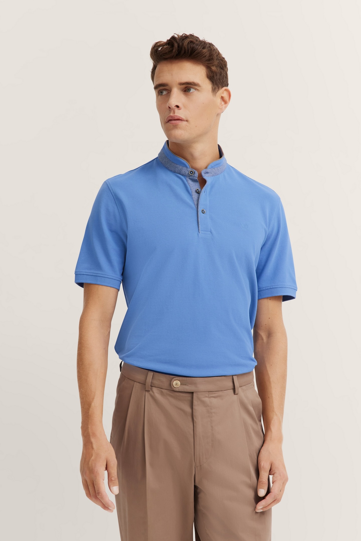 Bugatti Poloshirt met opstaande kraag