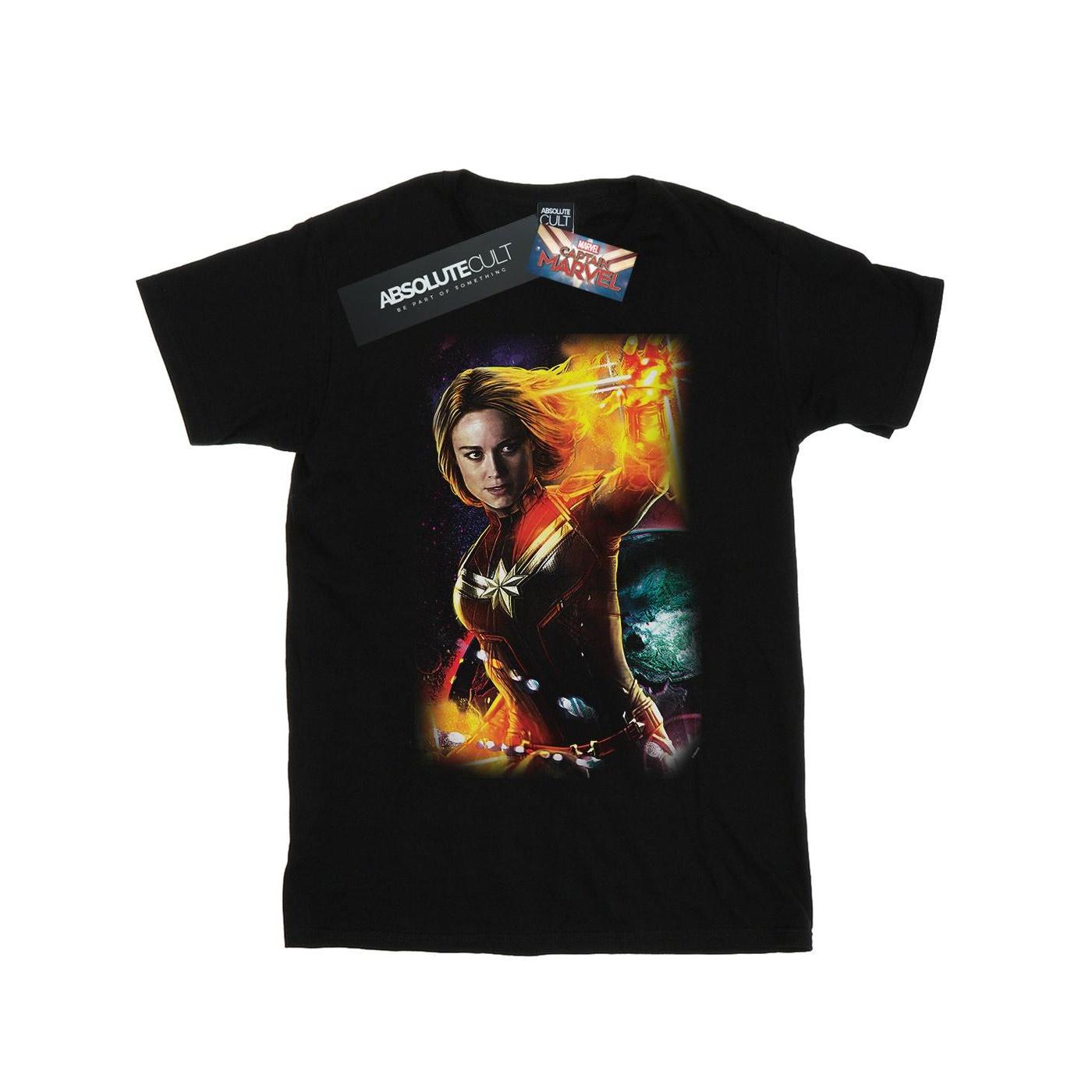 Marvel Heren Captain  Galactic Shine T-shirt XXL zwart