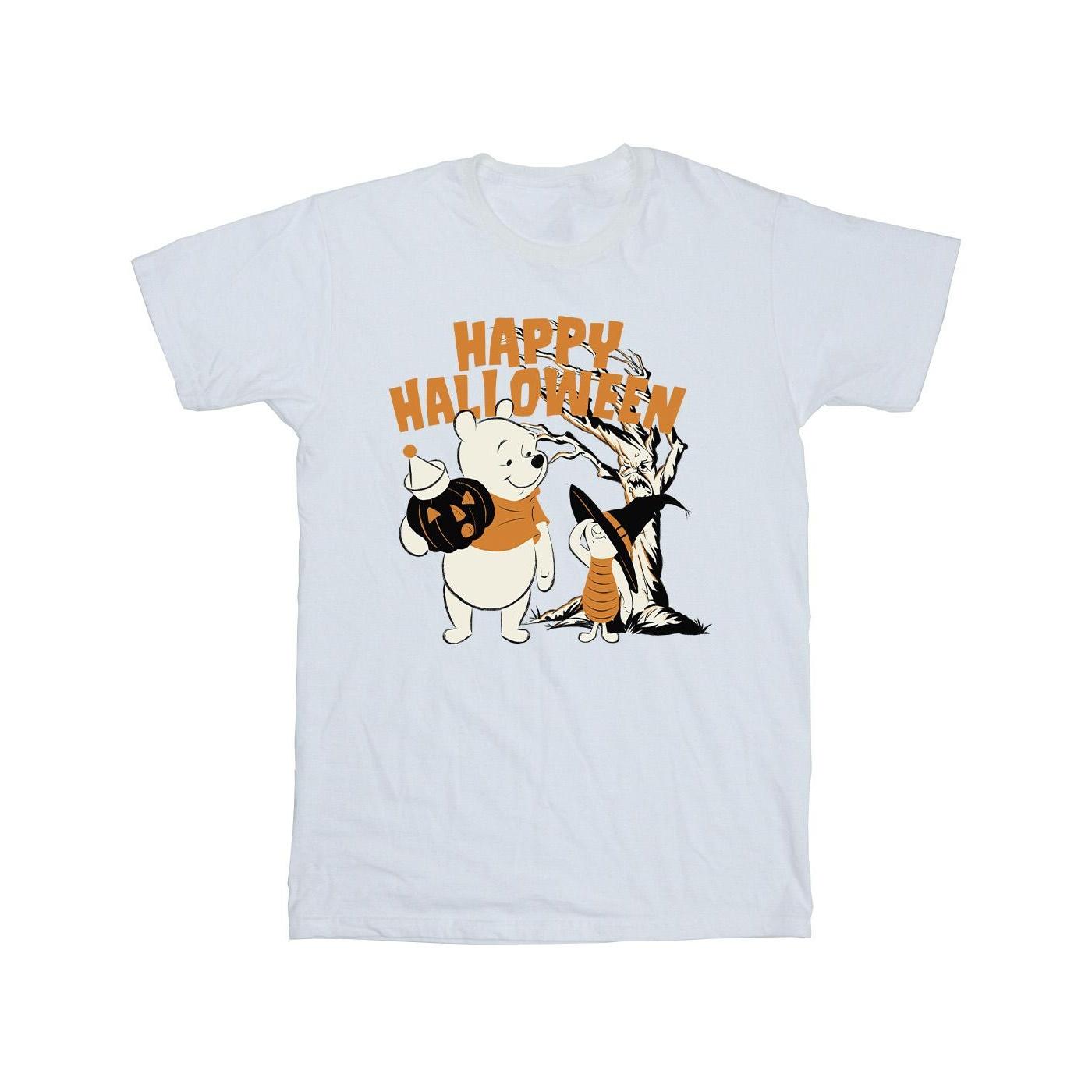 Disney Heren Winnie de Poeh en Knorretje Happy Halloween T-shirt L wit