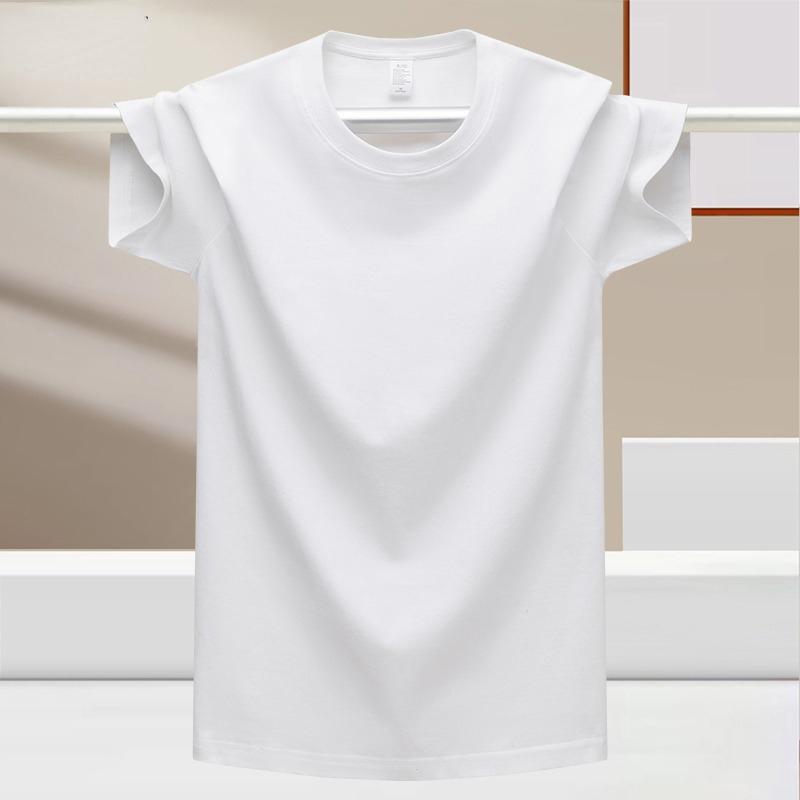 LOVE YOURSELF PLEASE Zomer-T-shirt van 100% katoen voor heren – losse pasvorm, ademend effen gekleurd T-shirt voor buitensporten en fitnessoefeningen L