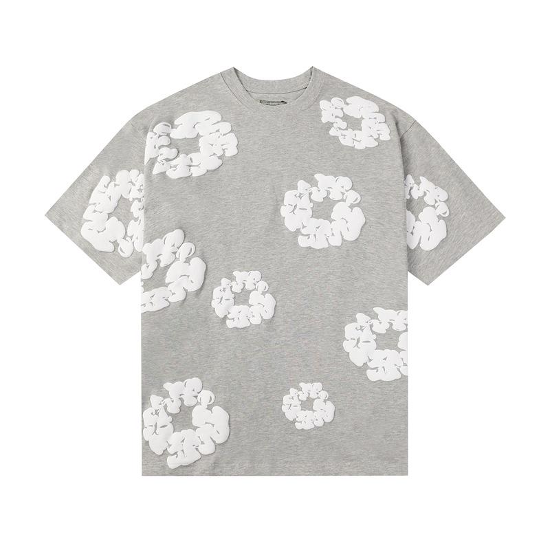 StrideBox 2024 Classic Kapok Foam Print Unisex Loose Round Neck T-Shirt Small