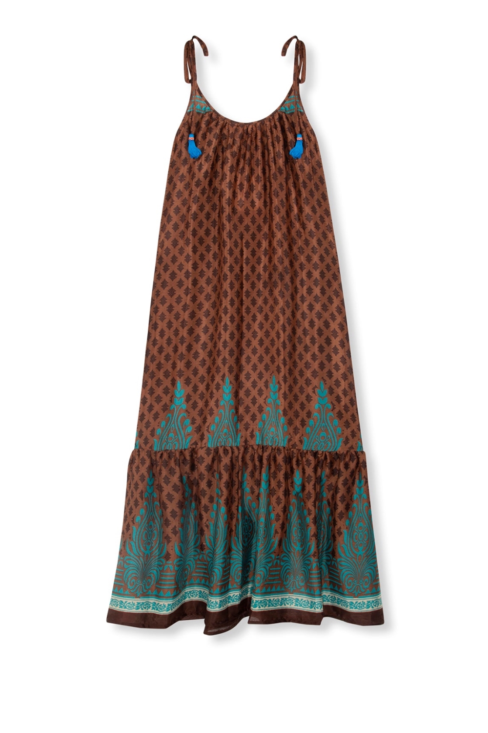 El.résidu Damen vegan Kleid Myra Braun/Teal