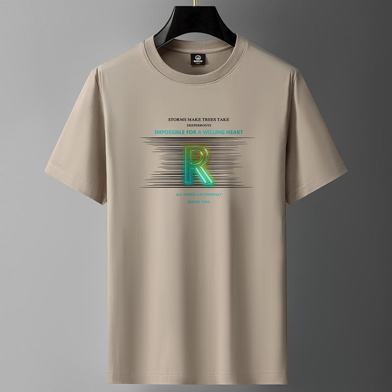 Bistrota R M-6XL Puur katoenen heren T-shirt met korte mouwen en ronde hals voor jongens, casual T-shirt M