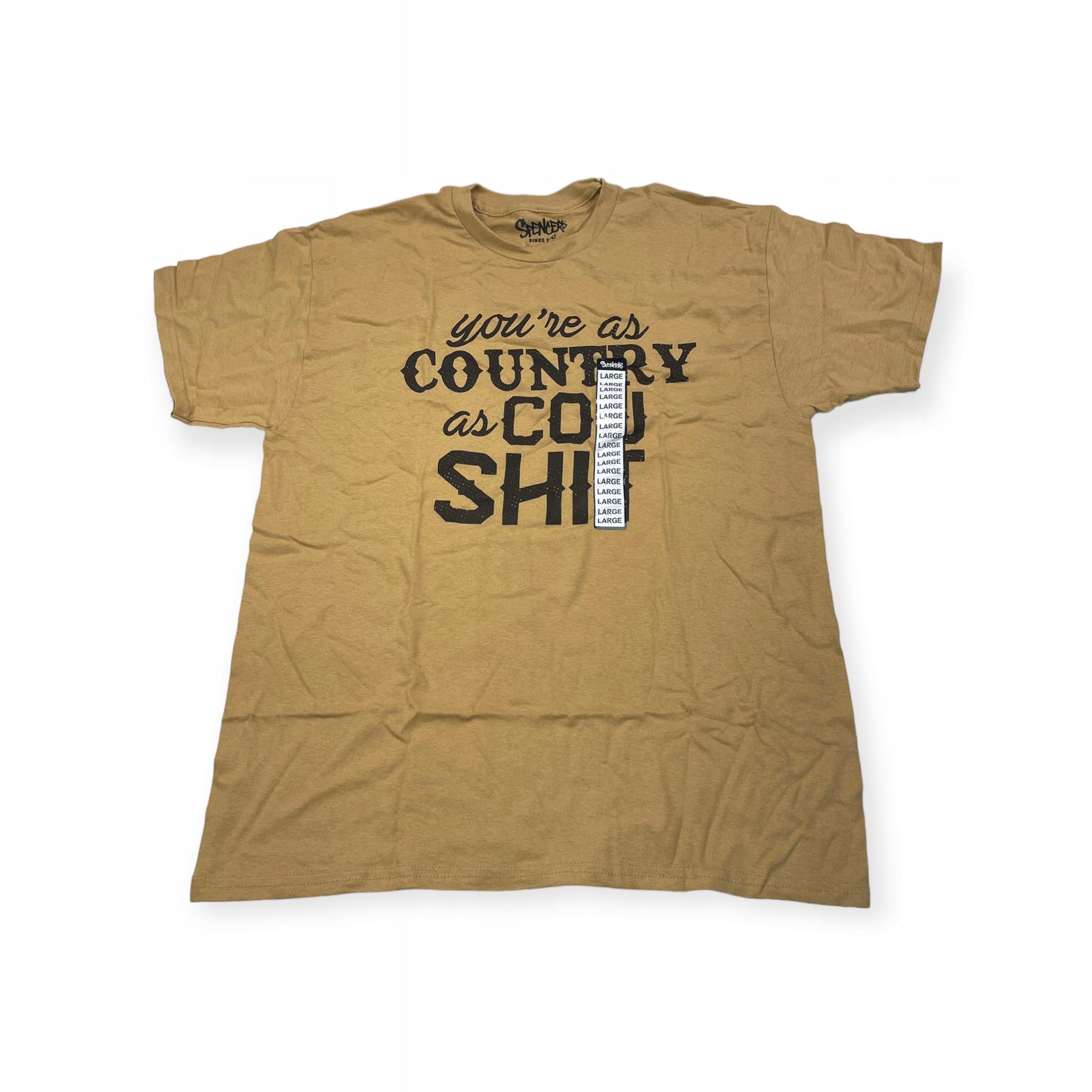 Outletup-clothes Koszulka T-shirt męski okrągły dekolt SPENCER'S NADRUK M