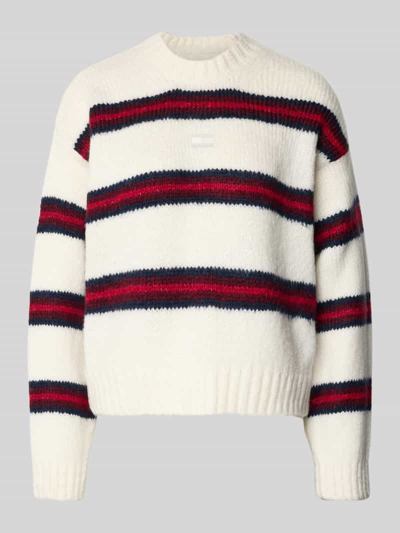 TOMMY JEANS Trui met ronde hals TJW BADGE STRIPE FLUFFY SWEATER