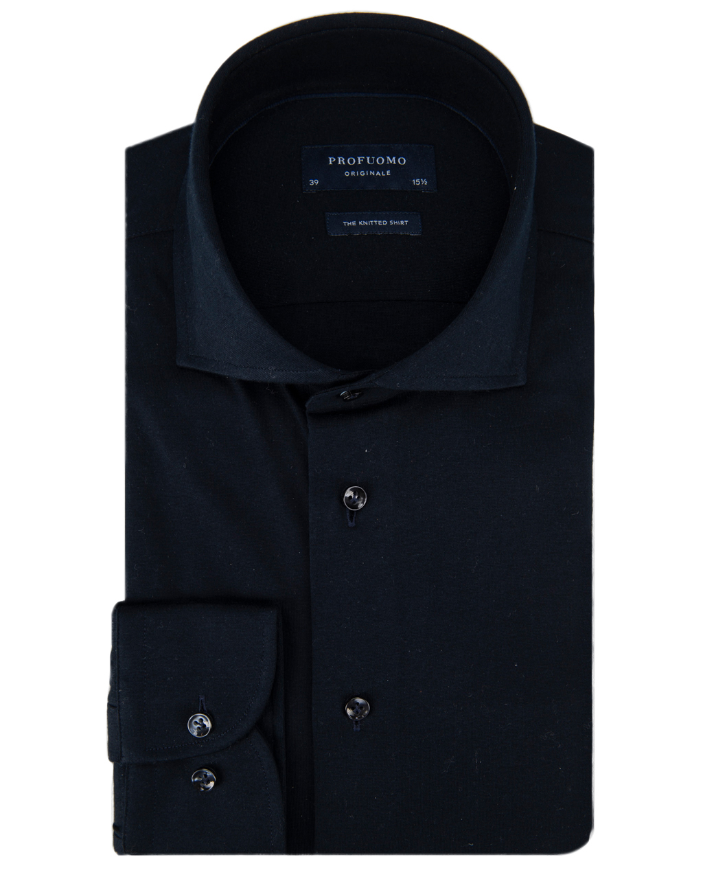 Profuomo Originale slim fit knitted overhemd met lange mouwen