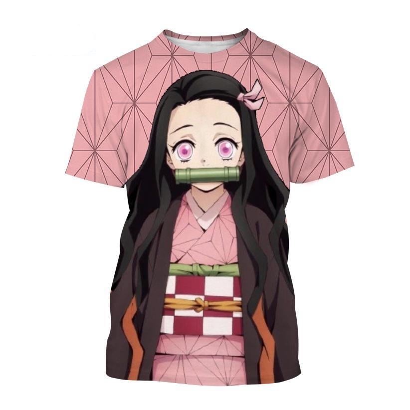 Xin nan zhuang Zomer Anime Demon Slayer Kimetsu geen Yaiba Kamado Nezuko Kochou Shinobu Cosplay 3D Print Fashion T-Shirt Cartoon Korte Mouw XXXXXL