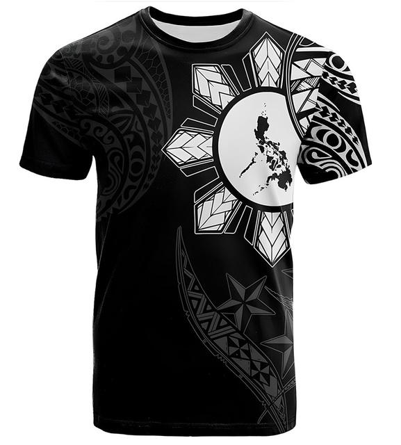 Xuhaijian02 Nieuwe 3D De Vlag Van De Filipijnen Bedrukt T-shirt Het Filipijnse Wapenschild Spirituele Totem Grafische T-shirts Voor Mannen Vintage Top XXL