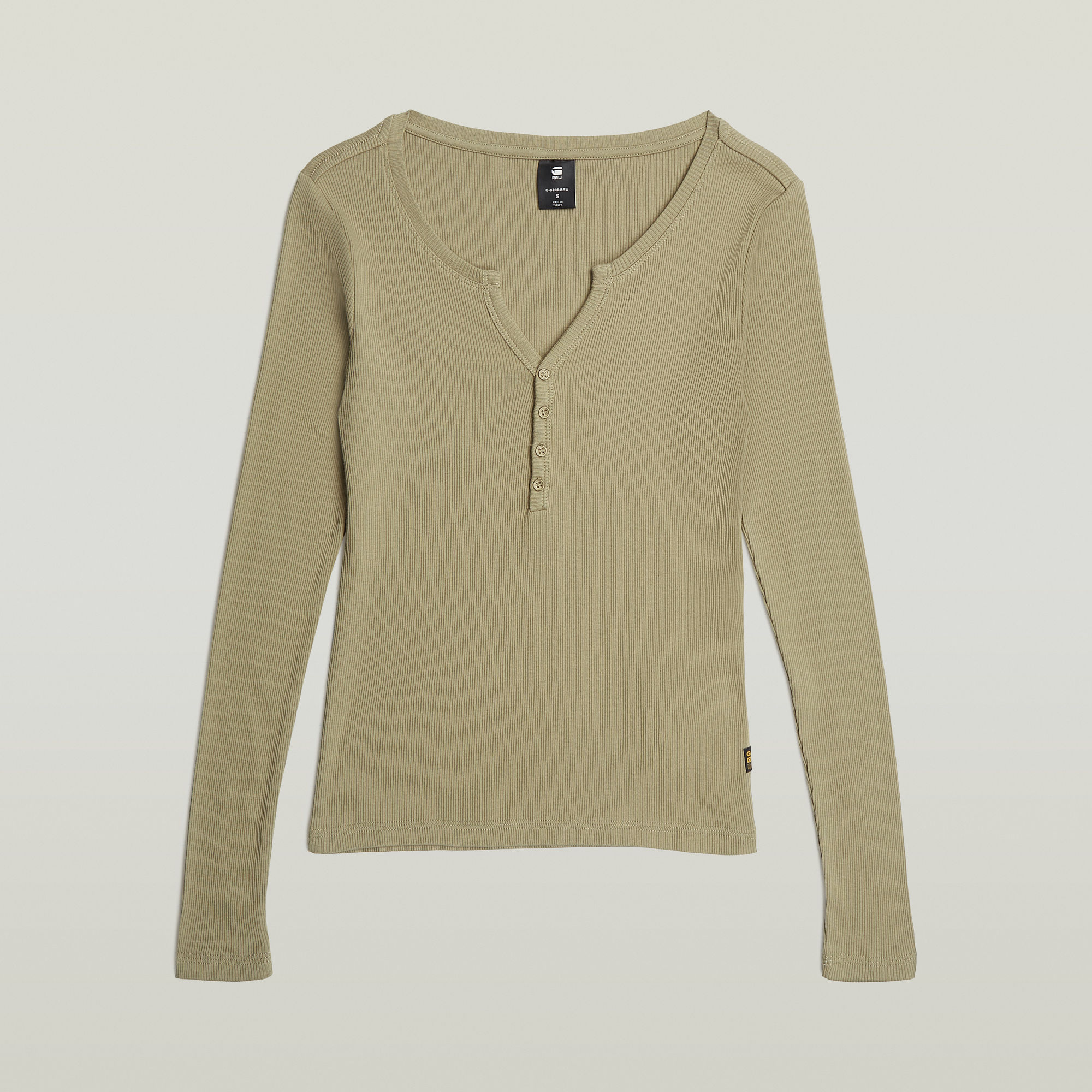 G-Star RAW Deep V Henley Slim T-Shirt - Groen - Dames