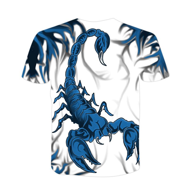 ETST 07 3d Scorpion Print Heren Pullover T-shirt Horror Heren O-hals Casual Mode Korte Mouw Vintage Persoonlijkheid Top 4XL