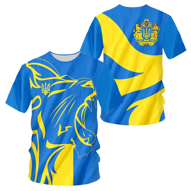 Factory Outlet Clothing Oekraïne Heren T-shirts Oekraïense Vlag Shirt 3D Bedrukt O-hals Oversized Korte Mouwen Jersey Mode Herenkleding Streetwear L