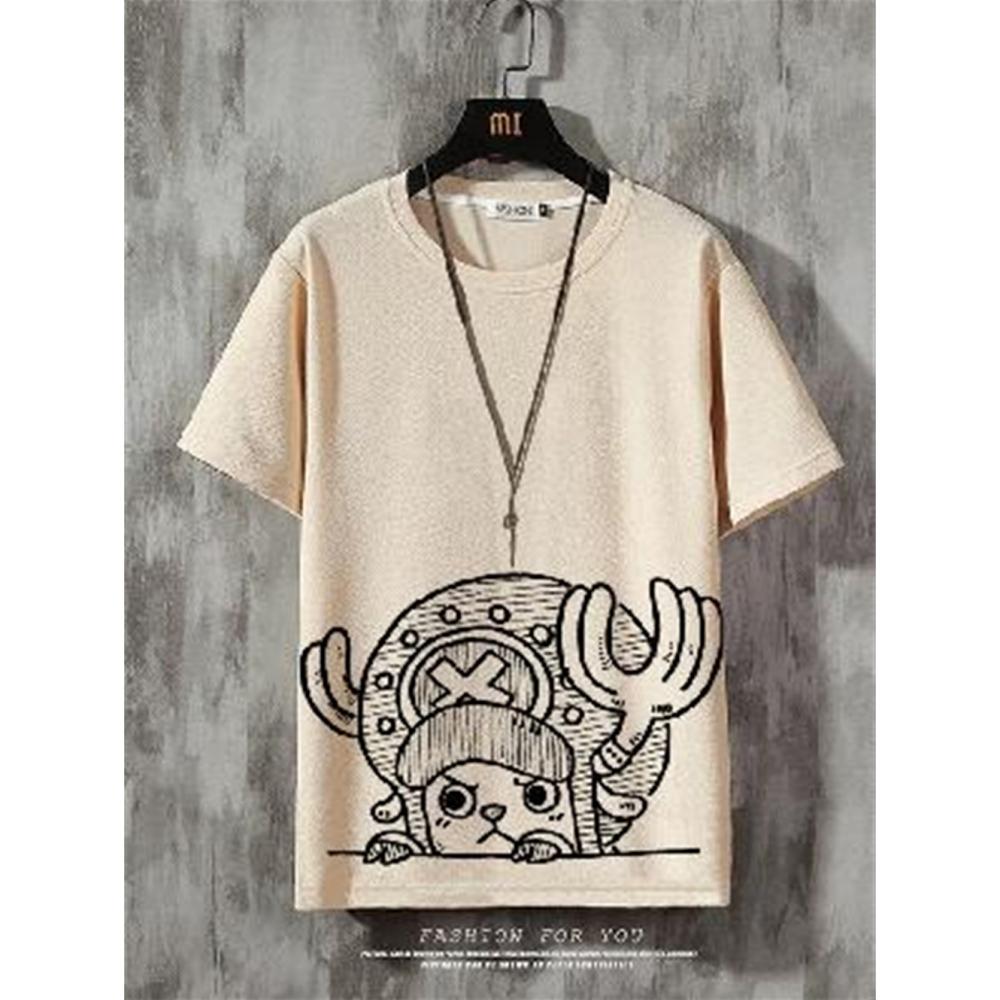 ETST 011 Anime Men's T-Shirt Retro Street Short Sleeved T Shirt For Men Casual 3d Print Summer Top Breathable Loose Men's Clothing 6XL