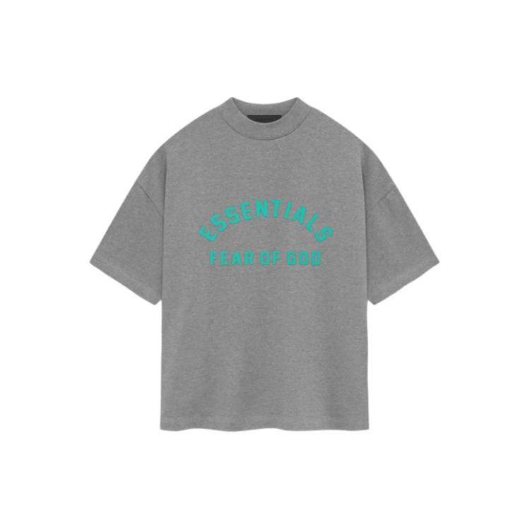 Fear of God Essentials Heavy Jersey T-shirt met korte mouwen Dark Heather Oatmeal Heren Tops Grijs 125SP242003F M