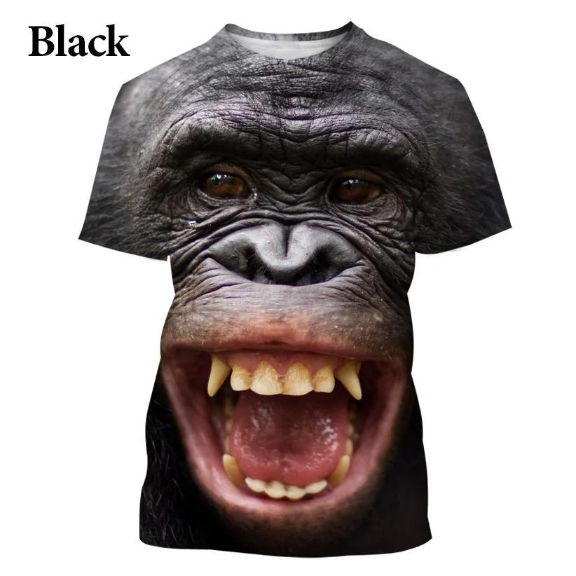 Laoxu Stijlvol casual Orang-oetan aap T-shirt 3D geprinte leuke Hiphop Grappig T-shirt Dierlijke persoonlijkheid Hiphop casual sport T-shirt 6XL