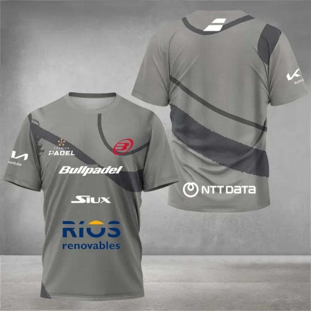 ETST35 Padel tennis fan ademend snel drogend T-shirt, heren tennis training top, 3D geprinte zomer kleding met korte mouwen, rond 2XL