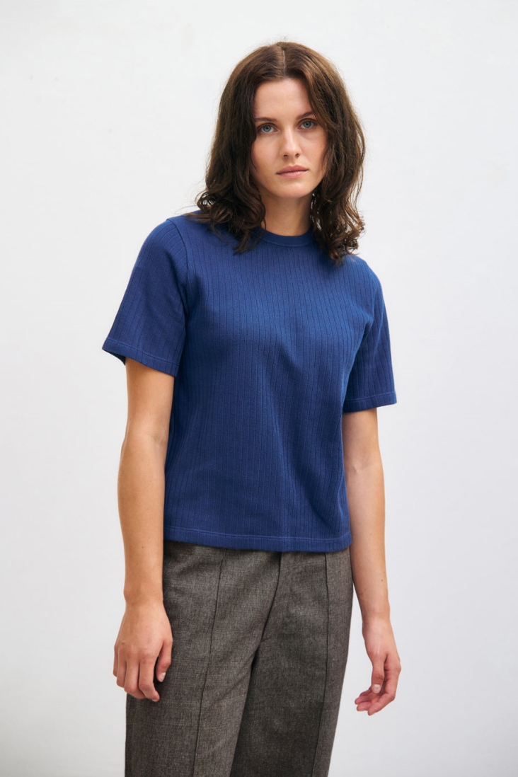 Rotholz Damen vegan T-Shirt Heavy Ribbed KÃ¶nigsblau