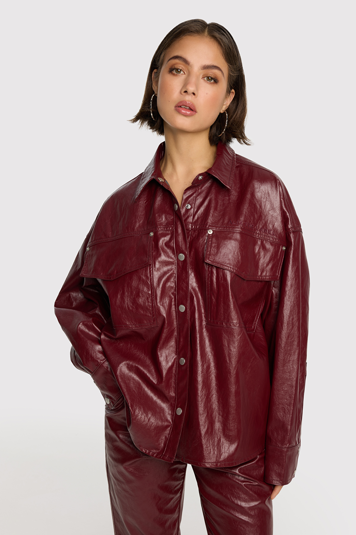 Alix The Label 2509412310 ladies woven faux leather blouse