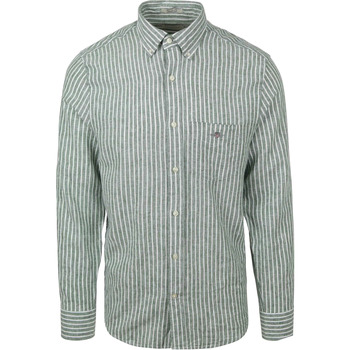 Gant Overhemd Lange Mouw  Casual Overhemd Streep Linnen Groen