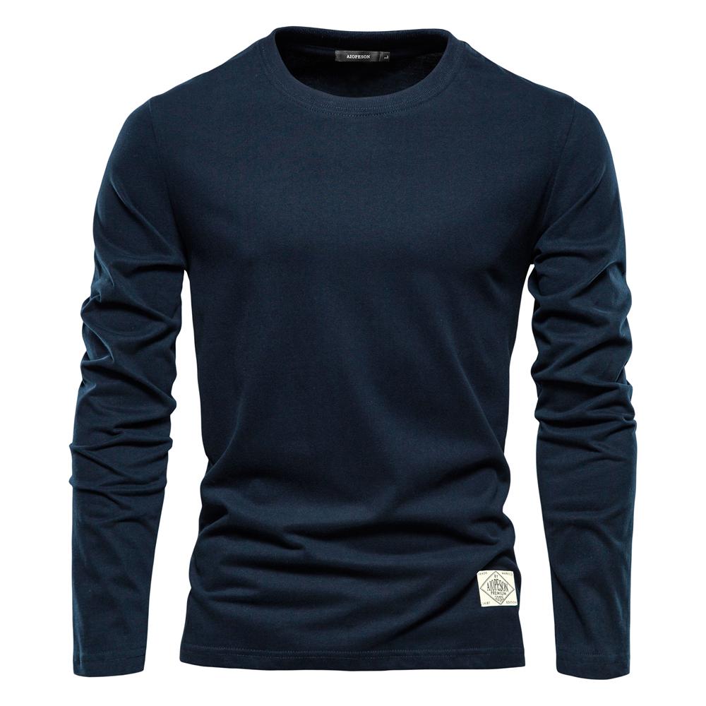 AIOPESON Men Fashion Usegiraffe 100% Katoenen T-shirt Met Lange Mouwen Voor Mannen Effen Lente Casual Heren T-shirts Hoge Kwaliteit Mannelijke Tops Klassieke kleding Heren T-shirts XL