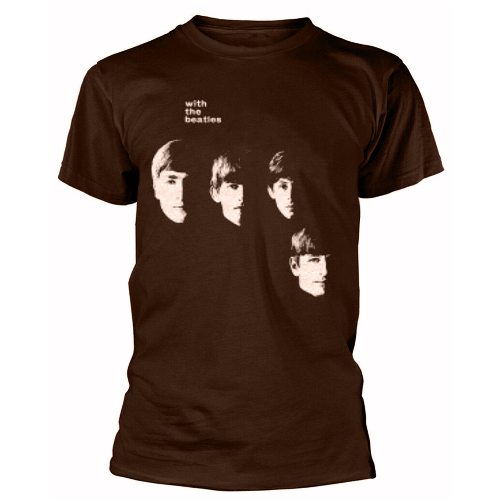 The Beatles Unisex T-shirt met rugprint voor volwassenen S bruin