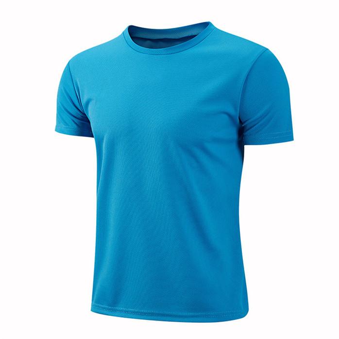 Comple Zomer T-shirt met ronde hals Sneldrogende kleding Werkkleding T-shirt met korte mouwen XL meer blauwe kleur