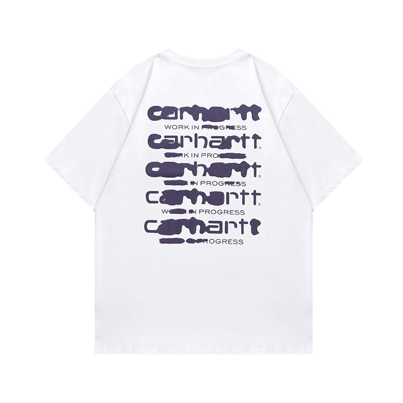 Carhartt 2025 Zomer Nieuw Heren en Dames Katoenen Losse Ronde Hals Nieuwe Street Style Inkt Geïnfuseerde Letterpatroon Print T-shirt S