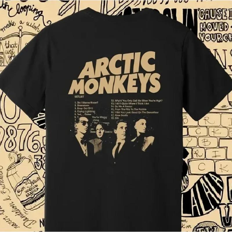 Hoodie Suit Clothing Vintage Arctic Monkeys Shirt Rock Music Album Tour Graphic Tee Unisex T-shirts for Men Women Tees Cotton Luxury bran L