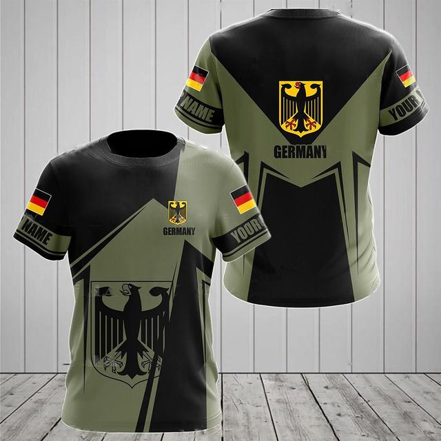 Baibao QIQI Duitse heren T-shirt Street Casual Top Duitse vlag Print Oversize Shirts Straat Hip Hop Harajuku Vintage Kleding O-hals Trui XXL