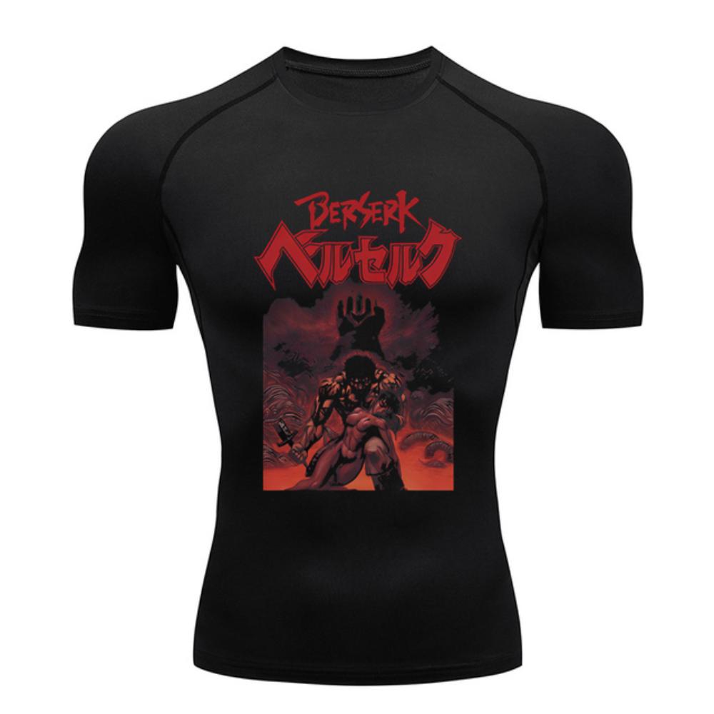 Kukebang Anime Berserk Guts heren compressieshirt Fitness Sport Running Tight Gym T-shirts Tops Tee Zomer L