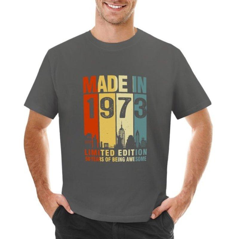 Nihao Gemaakt in 1973 Limited Edition 50 Years Of Being Awesome T-shirt sneldrogend shirt jongens t-shirts Heren t-shirt XXL