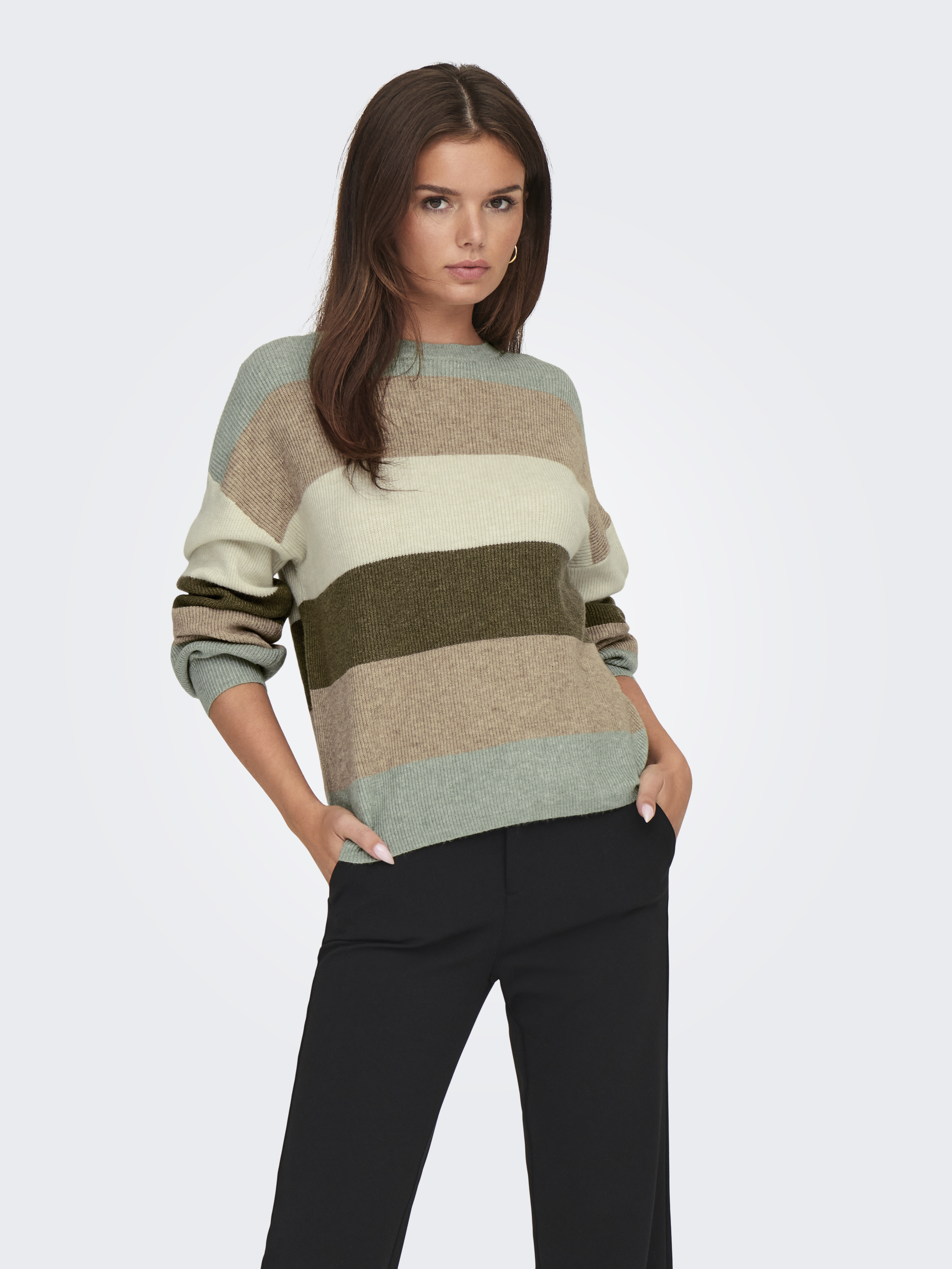 Only Onlatia l/s stripe pullover knt noo