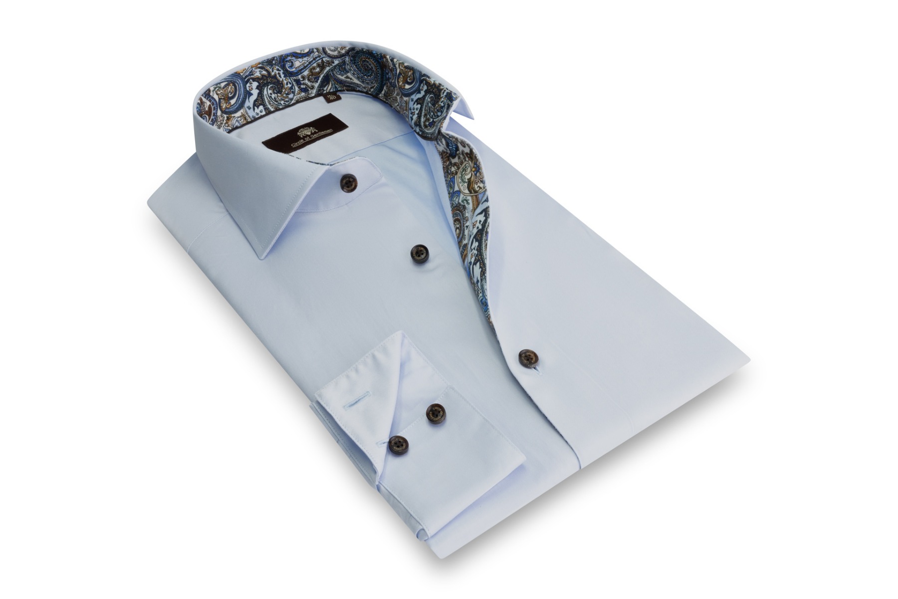 Circle of Gentlemen North effen overhemd met contrastdetails 100% co