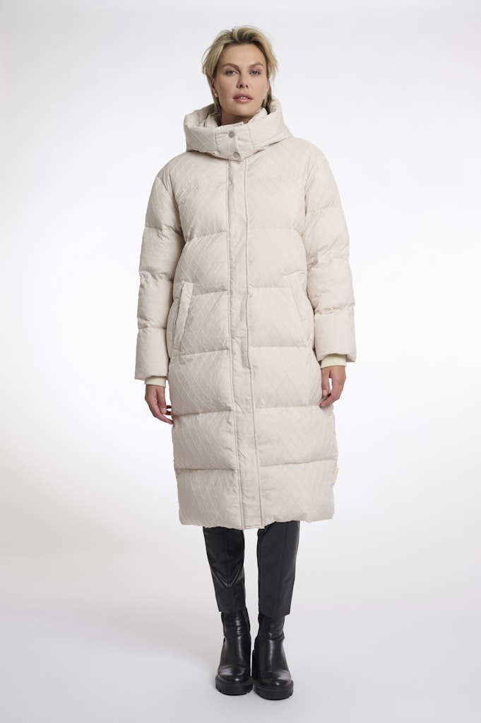 Rino & Pelle long structure padded coat zesette.7002512 birch