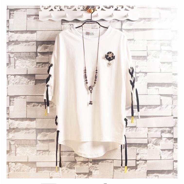 Super maller Koreaanse mode heren Street Style kant punk gothic trui ontwerper Steampunk zoom hiphop sweatshirts shirts tees XL