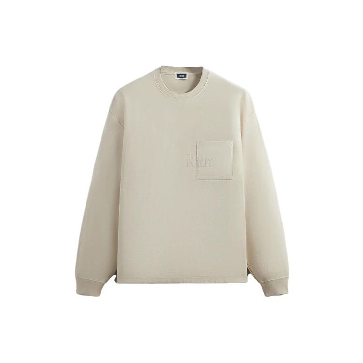 Kith Long-Sleeve Quinn Tee Sediment Unisex Tops Cream KHM031552-262 S