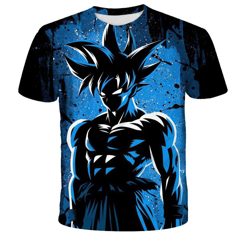 ETST 07 3-14Y Kind Goku Vegeta T-shirts Jongens Dragon Ball ZT Shirts Losse T-shirt Anime Tee Cartoon Tops Kinderen Zomer Jongen Korte Mouw 140cm