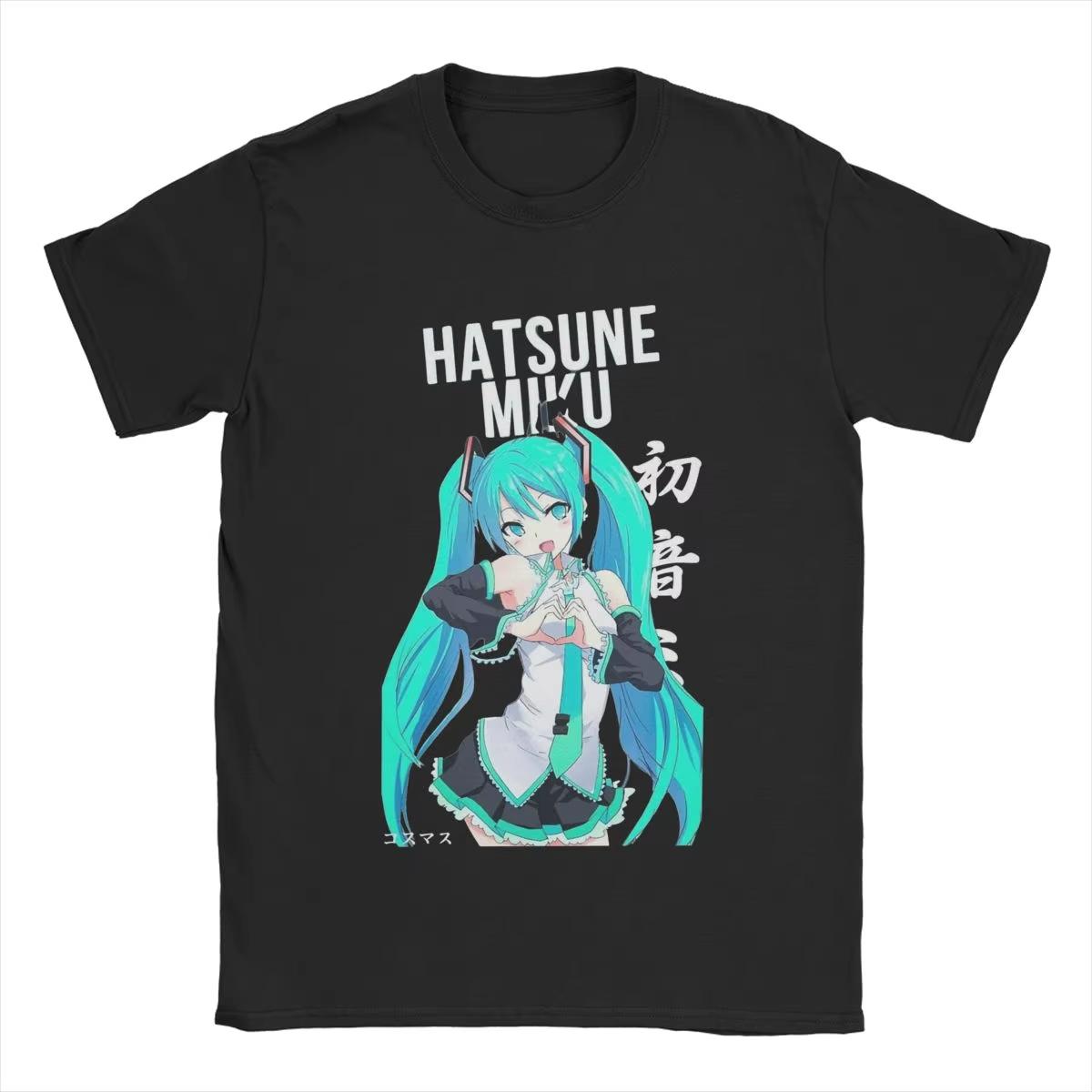 The best product for you Hatsune Miku Anime Harajuku Print T-Shirt Y2K Men's Women's Casual Short Sleeve Crew Neck Cotton Tee Unisex Fashion Comfort Top L
