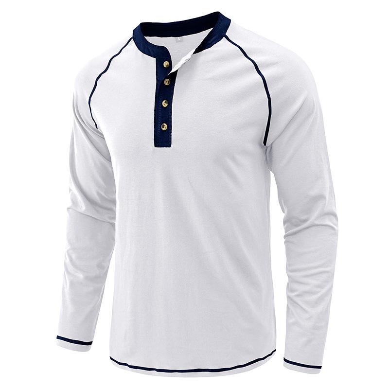 Phoca largha Men's Fit Long Sleeve Henley Shirts Underwear Casual Basic Tops 4-Button Breathable T-Shirts Athletic Workout Moisture Wicking Tee Shirts for Male S
