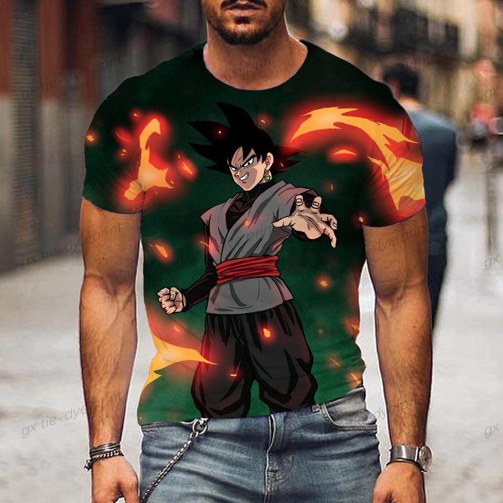 ETST 011 2024 Dragon Ball Z Oversized Heren T-shirt Heren T-shirt Trend Goku Kinder Vegeta Kleding Korte Mouw M