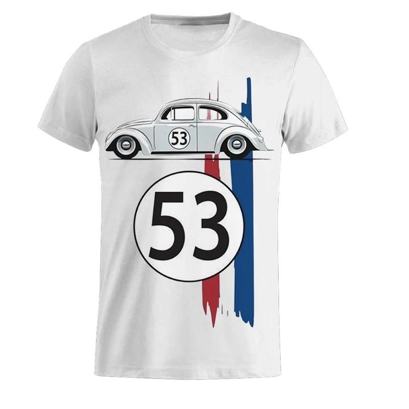 ETST WENDY 005 Men's Short Sleeved T-shirt, Beetle 53 3D Printed Shirt, Herbie Rally Racing S